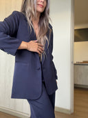 Ref.099 Suit - Blazer Elegante y pantalón clásico recto- Azul Oscuro