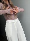 Ref.099-2: Pantalón clásico recto- Blanco