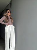 Ref.099-2: Pantalón clásico recto- Blanco