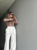 Ref.099-2: Pantalón clásico recto- Blanco