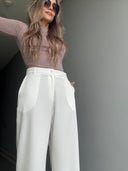 Ref.099-2: Pantalón clásico recto- Blanco