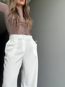 Ref.099-2: Pantalón clásico recto- Blanco