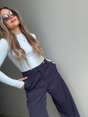 Ref.099-2:Pantalón clásico recto - Azul oscuro